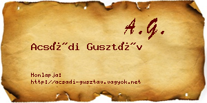 Acsádi Gusztáv névjegykártya