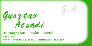 gusztav acsadi business card