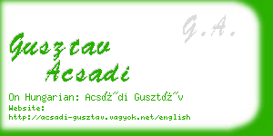 gusztav acsadi business card